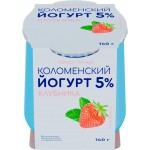 Йогурт термостатный КОЛОМЕНСКИЙ Клубника 5%, без змж, 140г Йогурт термостатный КОЛОМЕНСКИЙ Клубника 5%, без змж, 140г