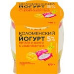 Йогурт КОЛОМЕНСКИЙ Питайя, манго, чиа 5%, без змж, 170г