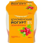 Йогурт КОЛОМЕНСКИЙ Земляника 5%, без змж, 170г