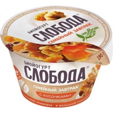Йогурт СЛОБОДА с гранолой и изюмом 5%, без змж, 190г в магазинах Лента