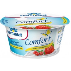 Йогурт PARMALAT Comfort Клубника, шиповник безлактозный 3%, без змж, 130г в магазинах Лента