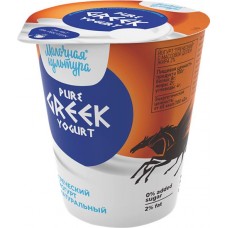 Йогурт МОЛОЧНАЯ КУЛЬТУРА Pure Greek Yogurt 2%, без змж, 260г в магазинах Лента