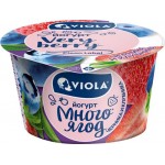 Йогурт VIOLA Very Berry с черникой и клубникой 2,6%, без змж, 180г
