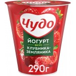 Йогурт ЧУДО Клубника, земляника 2%, без змж, 290г Йогурт ЧУДО Клубника, земляника 2%, без змж, 290г