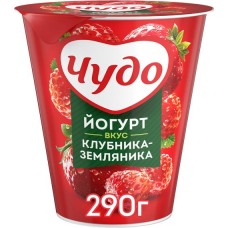 Йогурт ЧУДО Клубника, земляника 2%, без змж, 290г в магазинах Лента