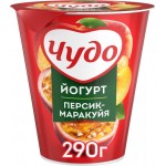 Йогурт ЧУДО Персик, маракуя 2%, без змж, 290г Йогурт ЧУДО Персик, маракуя 2%, без змж, 290г