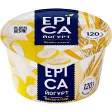 Йогурт EPICA с бананом и злаками 4,9%, без змж, 130г в магазинах Лента
