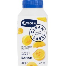 Йогурт питьевой VIOLA Clean Label с бананом 0,4%, без змж, 280г в магазинах Лента