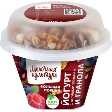 Йогурт МОЛОЧНАЯ КУЛЬТУРА с лесными ягодами с гранолой и изюмом 2,7–3,5%, без змж, 190г в магазинах Лента