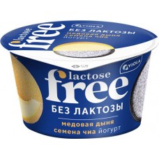 Йогурт VIOLA FREE безлактозный с наполнителем Медовая дыня, семена чиа 2,7%, без змж, 180г в магазинах Лента