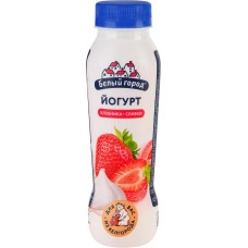Йогурт питьевой БЕЛЫЙ ГОРОД Клубника, сливки 1%, без змж, 290г в магазинах Лента