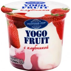Йогурт YOGO FRUIT Клубника двухслойный 2,5%, без змж, 150г в магазинах Лента