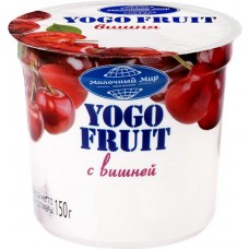 Йогурт YOGO FRUIT Вишня двухслойный 2,5%, без змж, 150г в магазинах Лента
