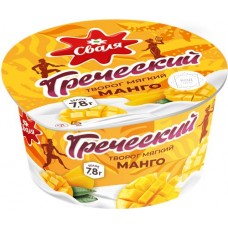 Творог СВАЛЯ Греческий манго 3,5%, без змж, 130г в магазинах Лента