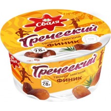 Творог СВАЛЯ Греческий финик 3,5%, без змж, 130г в магазинах Лента