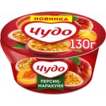 Йогурт ЧУДО Персик, маракуйя 2%, без змж, 130г Йогурт ЧУДО Персик, маракуйя 2%, без змж, 130г
