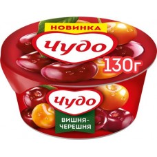 Йогурт ЧУДО Вишня, черешня 2%, без змж, 130г в магазинах Лента