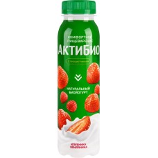 Биойогурт питьевой АКТИБИО Клубника, земляника 1,5%, без змж, 260г в магазинах Лента