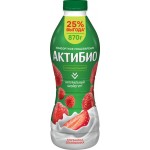 Биойогурт питьевой АКТИБИО Клубника, земляника 1,5%, без змж, 870г
