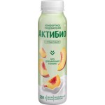 Биойогурт питьевой АКТИБИО Яблоко, персик без сахара 1,5%, без змж, 260г