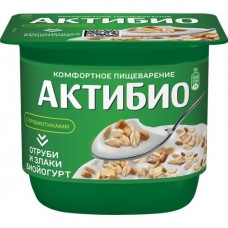 Биойогурт АКТИБИО Отруби, злаки 2%, без змж, 130г в магазинах Лента