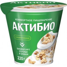 Биойогурт АКТИБИО Отруби, злаки 2,9%, без змж, 220г в магазинах Лента