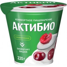 Биойогурт АКТИБИО Вишня 2,9%, без змж, 220г в магазинах Лента