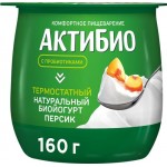 Биойогурт термостатный АКТИБИО Персик 1,7%, без змж, 160г