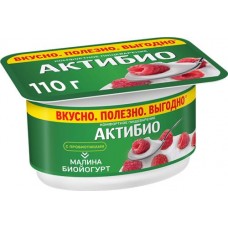 Биойогурт АКТИБИО Малина 3%, без змж, 110г в магазинах Лента