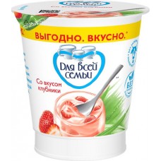 Продукт йогуртный ДЛЯ ВСЕЙ СЕМЬИ Клубника 1%, без змж, 290г в магазинах Лента