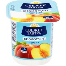 Биойогурт СВЕЖЕЕ ЗАВТРА Персик 3,1%, без змж, 125г в магазинах Лента