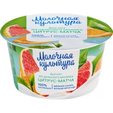 Йогурт МОЛОЧНАЯ КУЛЬТУРА из цельного молока Цитрус, матча 2,7–3,5%, без змж, 130г в магазинах Лента