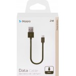 Дата-кабель DEPPA USB-A – USB-C, USB 2.0, 2.4A, 2м, черный