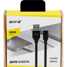 Дата-кабель AXXA USB-micro USB, черный, 2м в магазинах Лента