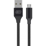 Дата-кабель AXXA USB – micro USB, 2А, 1м, нейлон, черный, Арт. 7261