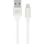 Дата-кабель AXXA USB – Lightning, 2А, 1м, нейлон, белый, Арт. 7263