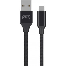 Дата-кабель AXXA USB – USB-C, 2А, 1м, нейлон, черный, Арт. 7264 в магазинах Лента