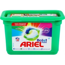 Гель-капсулы для стирки ARIEL Color, 18шт в магазинах Лента Гель-капсулы для стирки ARIEL Color, 18шт в магазинах Лента