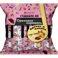Карамель ЛОТТЕ СТАККАТО с ореховой начинкой с ароматом ванили, 300г в магазинах Лента
