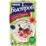 Каша овсяная БЫСТРОВ Ассорти с клубникой, малиной и лесными ягодами, с молоком, 240г