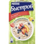 Каша овсяная БЫСТРОВ Ассорти с черникой, клубникой и персиком, 240г