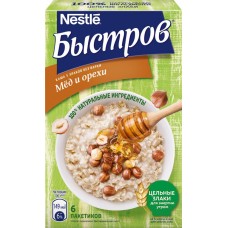 Каша БЫСТРОВ 5 злаков с медом и орехами быстрого приготовления, 240г в магазинах Лента