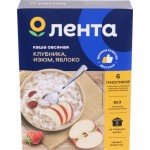 Каша овсяная ЛЕНТА ассорти с клубникой, яблоком и изюмом, 6х40г