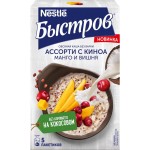 Каша овсяная БЫСТРОВ Ассорти с киноа, манго и вишней, не требующая варки, 175г