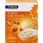 Каша овсяная ЛЕНТА Ассорти ягодное, малина, клубника, 6х40г