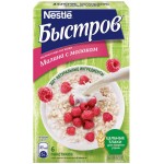 Каша овсяная быстрого приготовления БЫСТРОВ Малина с молоком, 240г