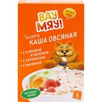 Каша овсяная ВАУ МЯУ Ассорти, безмолочная с абрикосом, безмолочная с малиной, безмолочная с клюквой и яблоком, 6х40г