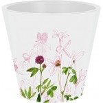 Горшок для цветов c дренажной вставкой INGREEN London Deco 1л d=12,5см, дизайн луговая трава, Арт. IG156210568