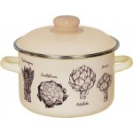 Кастрюля с крышкой СТАЛЬЭМАЛЬ цилиндрическая, эмалированная, деколь, 5.5л, в ассортименте