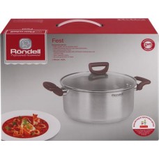 Кастрюля с крышкой RONDELL Fest нержавеющая сталь 4.8л Арт. RD-1323 в магазинах Лента
